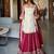 Wine sequins & zari embroidered vichitra silk lehenga choli set with blooming dupatta