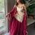 Wine sequins & zari embroidered vichitra silk lehenga choli set with blooming dupatta