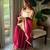Wine sequins & zari embroidered vichitra silk lehenga choli set with blooming dupatta
