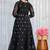 Designer black faux blooming anarkali gown with heavy zari embroidery & moti lace