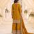 Yellow real chinon readymade sharara salwar suit - full stitched