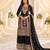 Black real chinon readymade sharara salwar suit - full stitched
