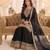 Black real chinon readymade sharara salwar suit - full stitched