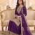 Purple real chinon readymade sharara salwar suit - full stitched