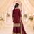 Red real chinon readymade sharara salwar suit - full stitched
