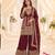 Red real chinon readymade sharara salwar suit - full stitched