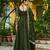 Mehendi vichitra silk readymade anarkali suit with thread embroidery work