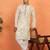Floral printed cream cotton kurta and pyjamas