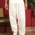 Cotton silk multi embroidered daman work cream kurta with salwar