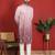 Cotton silk embroidered thread work mauve kurta with trouser