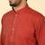 Silk blend jacquard geometric maroon kurta with beige elastic dhoti