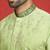 Cotton silk embroidered thread work green kurta with trouser