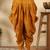 Silk blend jacquard paisley blue kurta with mustard elastic dhoti