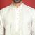 japanese fabric yoke design cream kurta with bell bottom pant