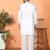 Japanese fabric embroidered paisley cream kurta with trouser pant
