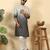 Ombre printed mandarin collar straight black kurta with pyjamas