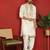 Cotton silk zari embroidered yoke design cream kurta with cream salwar