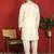 Cotton silk zari embroidered yoke design cream kurta with cream salwar