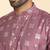 Cotton silk printed knee length mauve kurta with salwar