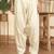 Cotton silk printed knee length cream kurta with salwar