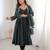 Teal crunchy silk blend gown set with jacquard chanderi dupatta