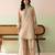 Ivory roman silk blend palazzo suit with embroidered georgette dupatta