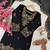 Black nc moss silk blend kurti palazzo set with embroidered dupatta