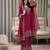 Rani pink nc moss silk blend kurti palazzo set with embroidered dupatta