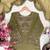 Olive nc moss silk blend kurti palazzo set with embroidered dupatta
