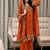 Orange nc moss silk blend kurti palazzo set with embroidered dupatta