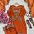 Orange nc moss silk blend kurti palazzo set with embroidered dupatta