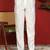 Cotton silk blue embroidered floral design straight kurta with white silk trouser