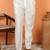 Cotton silk maroon embroidered floral design straight kurta with white silk trouser