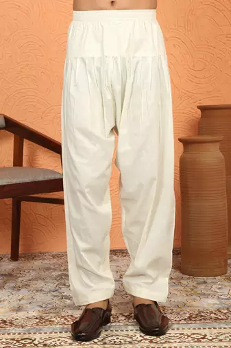 Cotton silk zari embroidered yoke design wine kurta with cream salwar