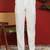 Floral embroidered cotton silk yoke design white kurta & trouser pant set with matching stole
