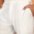Cotton silk floral printed anchor neck work beige kurta set with white silk trouser