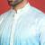 Cotton silk floral embroidered blue kurta with trouser