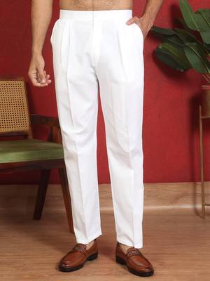 Cotton silk floral embroidered beige kurta with trouser 4
