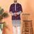 Cotton silk floral embroidered purple kurta with trouser