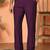 Cotton silk embroidered daman work wine kurta with bell bottom trouser