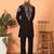 Japanese fabric embroidered paisley black kurta with trouser pant