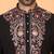 Japanese fabric embroidered paisley black kurta with trouser pant