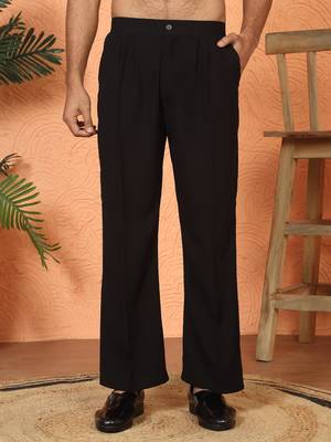 Japanese fabric embroidered paisley black kurta with trouser pant 4