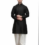 Classic black color silk kurta pajama set