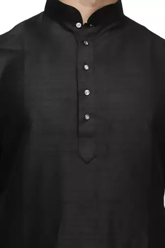 Classic black color silk kurta pajama set