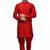 Classic design cotton red color kurta pajama set