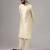 Classic cream color silk kurta with pants set
