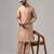 Rose gold color silk kurta with pants set