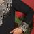 Japanese fabric yoke design embroidered black kurta with trouser pant