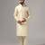 Classic cream color silk kurta with pants set